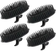 Segbeauty 4pcs Scalp Massager Shampoo Brush, Shampoo Massage Brush Floriated Shower Comb, Scalp Massager for Hair Growth Beard Brush Pet Grooming Brushes - Black