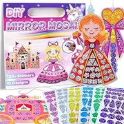 KwestSync DIY Crafts kit, Mirror Mosaic Princess for Kids