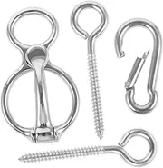 WHAMVOX Tie Ring Release Set Stainless Steel Tie Blocker Ring for Easy Horse Management