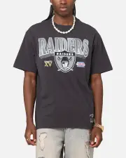 [MITCHELL & NESS] Mitchell & Ness Las Vegas Raiders Arch T-shirt Faded Black - Size L L Faded Black