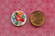 1:24 Half inch scale Dollhouse White Glass Plate of Sue's Assorted Cookies # 310
