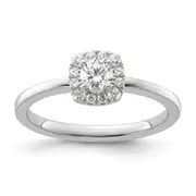 Two Promises 14k White Gold 3/8 Ct. Lab Grown Diamond VS/SI+ G+ Petite Halo Engagement Ring