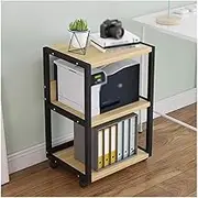 Printer Stand 3 Tier Printer Stand Shelf Loor-Standing Metal Frame Printer Cart Mobile for Office Living Room Fax Machine Scanner Printer Stand with Storage