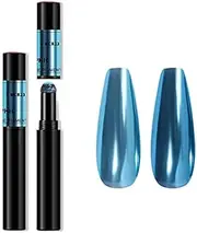 Warm Girl Chrome Air Cushion Nail Magic Powder Pen, Holographic Glitter Laser Rainbow Effect and Long Lasting, DIY Nail Art Powder Decoration Pen#15