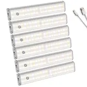 6Pack LED Closet Light Rechargeable Under Cabinet Lighting Motion Sensor Lights