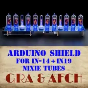 IN-14+IN19A Arduino Shield NCS314-8C Nixie Tubes Clock [WITH OPTIONS] [9 TUBES]