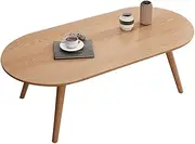 Exquisite Sofa Side Table, Japanese Solid Wood Oval Coffee Table, Small Family Dining Table, Multifunctional Bedroom Leisure Table (Color : B, Size : 80X55X45CM)