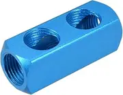 uxcell G 1/2" Thread 5 Ports 2 Way Manifold Block Splitter,Quick Connect Air Hose Inline Splitter Coupler,Air Compressor Splitter,5pcs