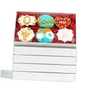 Pack Small Cookies Boxes with Window 9 1/2" x 6" x 1 1/4" Pastry 50 White