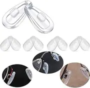 Push-in Eyeglass Nose Pads Push in Air Chamber 15mm 6Pairs Anti-Slip Soft Silicone Glass Nose Pads for Glasses Eyeglasses Sunglasses