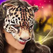 Colorful Half Face Cheetah Mask For Halloween Decorative Mask Carnival Carnival