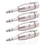 4 Pack XLR Female to 1/4" TRS Adapter, Balanced Quarter Inch...