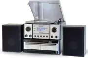 BOSTON 5 in 1 Music Centre, Bluetooth Vinyl Record Player, Turntable with CD, Ca