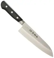 KANETSUNE Santoku 185mm Blue Steel #2 Core Plywood Steel Bolster Handle KC-921