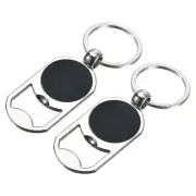 Bottle Opener Keychain, 2pcs - Stainless Steel Flat Beer Bottle Opener (Silver)