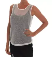 Dolce & Gabbana White Net Tank Transparent Women's Top Authentic