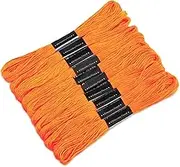 Dercuy 10 Skeins Cross Floss Stitch Thread, 8m Cotton Embroidery Floss-Cross Stitch Thread, Embroidery Thread Floss Set, Stitch Threads Polyester Thread Friendship Bracelets Thread（Orange）