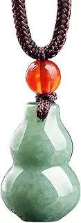 [QSAENHA] Jade Necklace Fei Cui Jade Gourd Charm Feng Shui Wealth Necklace Calabash Longevity Wu Lou Amulet Cute Small Necklace Chakra Meditation Wealth Attraction Quartz Necklace Prosperity/1963