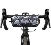 Rhinowalk Bike Handlebar Bag, Bicycle Front Bag Fram Storage Roll Bag Mountain Road Bikes Commuter Shoulder Bag Professional Cycling Accessories-Camouflage Grey