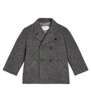 [Bonpoint] Bonpoint Dali checked wool-blend coat Y 10 grey