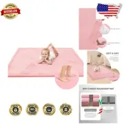 Soft Coral Velvet Tummy Time Mat - 59x39'' Comfort for Infants and Toddlers