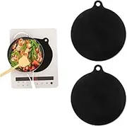 9in Silicone Induction Cooktop Mat, Scratch Protector, Silicone Range Top Protector, Induction Range Cover, Dishwasher Safe(Black)