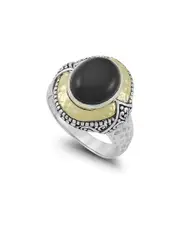 Samuel B. 18K & Silver 3.98 ct. tw. Onyx Ring
