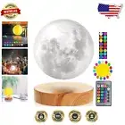 Remote-Controlled Levitating Moon Lamp - 3D Printed with Color-Changing Features