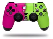Skin for Sony PS4 Controller Ripped Colors Hot Pink Neon Green