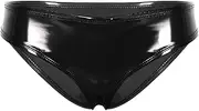 [FEESHOW] Women's Patent Leather Low Rise G-String Thong Bikini Briefs Panties Underwear