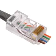 RJ45 Pass Through CAT5e Connector Modular Plug Crimp 8P8C CAT5 Lan Network Ethernet Wall Cable Clip Network Internet IP Camera CCTV Security STP