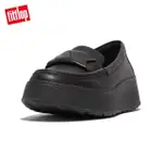 【FITFLOP】F-MODE FOLDED-LEATHER FLATFORM LOAFERS摺疊造型厚底樂福鞋-女(黑色)