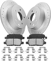 Anpulsero Rear Brake Pads and Rotors Kit Compatible with 2013-2019 Nissan Sentra, 2011-2017 Juke, 2004-2008 Maxima - Drilled Slotted Brake Rotors 291.5mm(11.5in) - Geomet Coated - D905-8405 31312