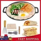 Cast Iron Induction Crepes Pan Baking Cookie Pancake Pizza Bakeware Tool