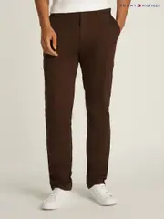 Tommy Hilfiger Brown Denton Pima Cotton Chino Trousers (AM1115) | $177