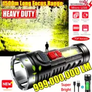 Super Bright 999000000 LM LED Torch Tactical Flashlight Lantern Rechargeable