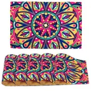 Poly Canvas Digital Printed Placemats 12x17 Inches Set of 6 - Mandala (IN105)