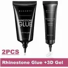 Nail Rhinestone Glue with 3D Nail Gel Kit, Nail Charm Glue Super Strong Gel Nail