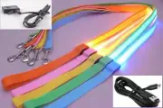 RECHARGEABLE 4FT GLOW LIGHT LEASH (1FT LED) LEAD FOR dog pet night safety flash