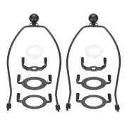 2 Set 9" Lamp Harp with 3/8 Standard Saddle and E26 E14 Saddle Base , Black