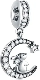 [GLOWDAS] Animal Insect Theme Charms fit European Bracelet, Mum Baby of Dog Bear Owl, Moose Bird Pig Ladybug Dragonfly Butterfly Rabbit Panda Cat Elephant Beads in 925 Sterling Silver, for Child/Mothers Day