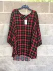 TORRID ( 6XL, 30 ) Blouse Crepe Rayon Plaid Black Red MSRP $50 NWT Cozy *Read*