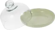 MOTHNUR Glass Cake Tray Dome Cake Display Stand Glass Cloche for Dessert Cupcake Storage