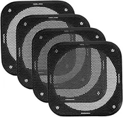 MUELODSIC 4pcs Audio Speaker Grills Square Mesh Covers for Subwoofer Protection Durable Dust Guard for Car Home Audio Systems Black