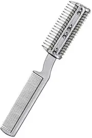AIMALL 2 Sided Razor Clipper Comb Pet Hair Trimmer Grooming Cutter Dogs Cats Puppy - Durable Stainless Steel & PP, Efficient Fur Cutting Tool, Grey