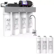 WP2-400 GPD 8-Stage UV Reverse Osmosis Alkaline pH+Water Filter System+3*Filters