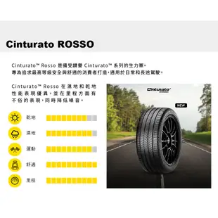 【PIRELLI 倍耐力】ROSSO 里程/效率 汽車輪胎205/55/16(安托華)適用#ALTIS #WISH
