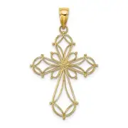 10k Yellow Gold Cut-Out Shapes Fancy Cross Charm