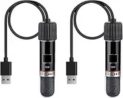 GERUI 2PCS USB Aquarium Heater 10 W Mini Aquarium Heating Rod with Thermostat, Thermostat Aquarium Turtle Heater for Small Aquariums for Salt Water and Freshwater