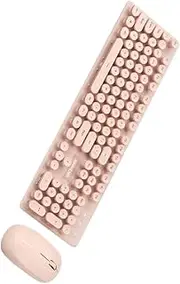 iplusmile Wireless Keyboard and Mouse N520 Set 2.4g Tech Noiseless Pink 10m Range Stable